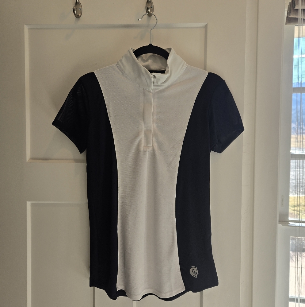 Equinavia blue and white short sleeve show shirt